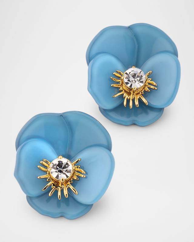 Pansy Button Earrings